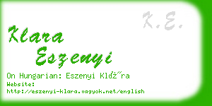 klara eszenyi business card